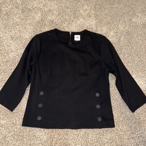 CAbi Classic Black Top with Back Zipper